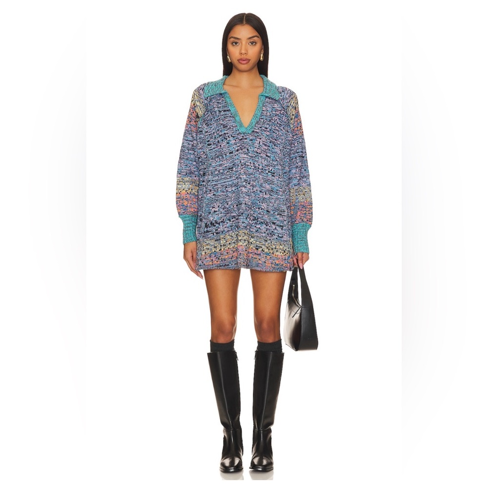🆕 Free People Seasons of the Sun Tunic Sweater Slouchy Oversized Boho Chic Faded